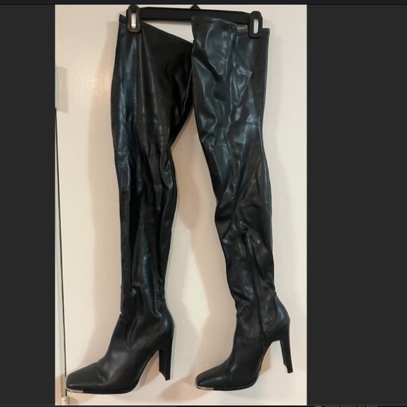 Black Thigh-high ASOS Boots - Picture 1 of 8